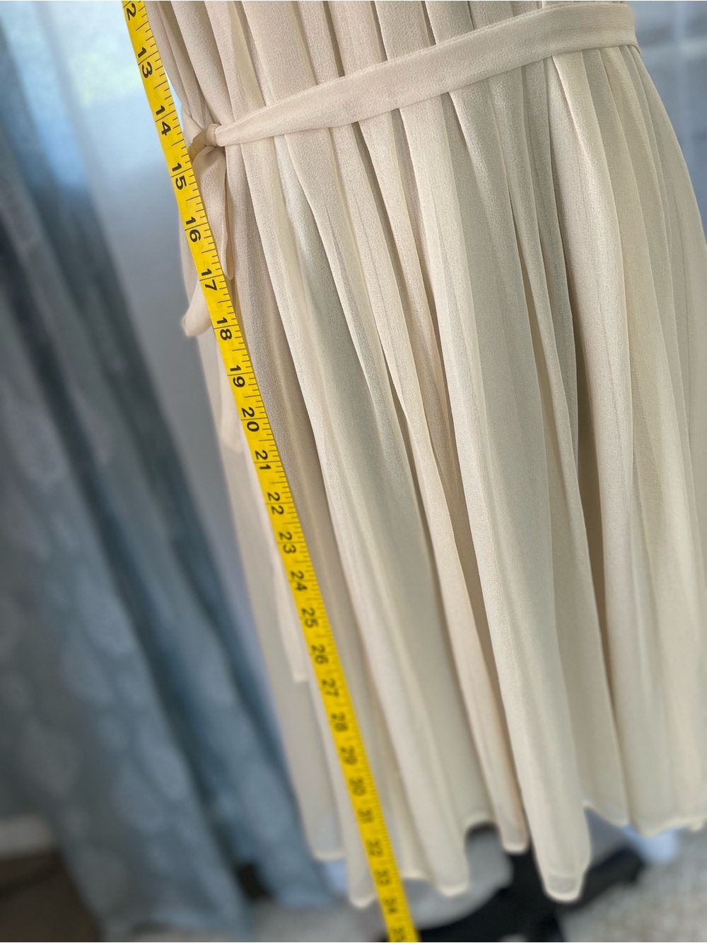 Simply Vera Vera Wang Cream Pleated Tie-Waist Midi Skirt